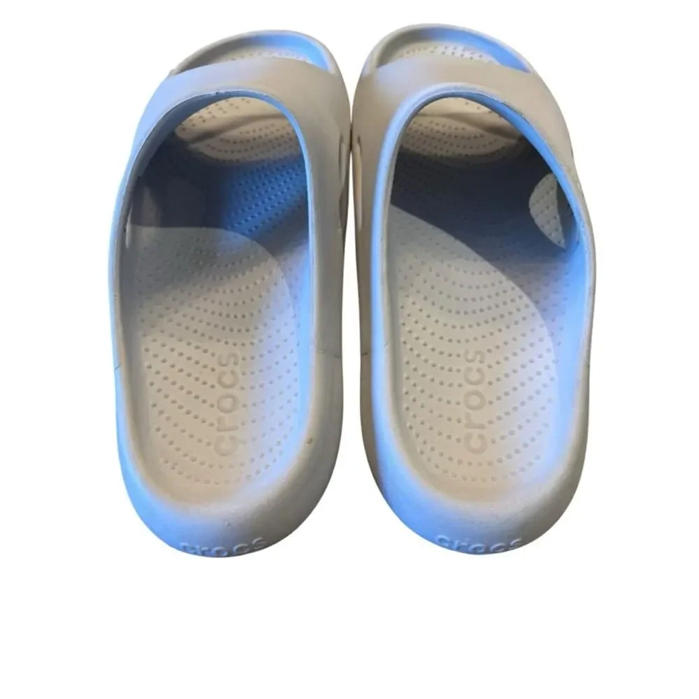 CROCS Mellow Recovery Slide Sandals in Light Gray Mens Size 12